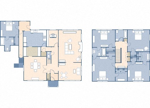 Floor plan for 5 beds, 3.5 baths, 3400 sqft